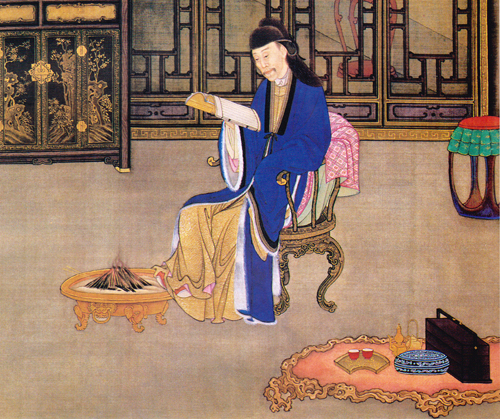 清 宫廷画家绘《雍正帝行乐图》之十五（局部）x