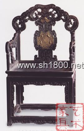 清中期紫檀扶手椅