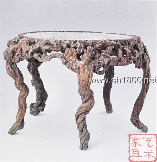 清宫旧藏天然木圆桌